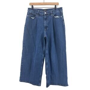 Banana Republic Wide Leg Crop Jeans High Rise Pleated Baggy 12 31